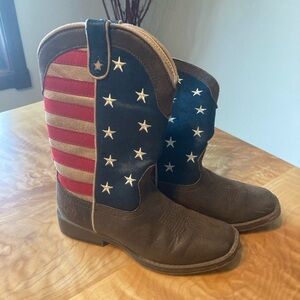 Roper Kids Boots with Stars and Stripes Design